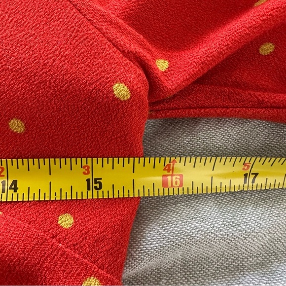 Free People All Yours Orange Polka Dot Tie V Neck Mini Dress Size 2 - Picture 6 of 8